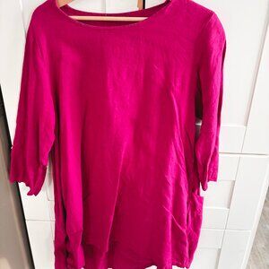 Cut Loose Deep Pink Linen tunic